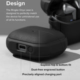 Husa pentru pentru Samsung Galaxy Buds 3 / 3 Pro / 3 FE, Non-Slip Texture, Carabiner Hole, Ringke, negru