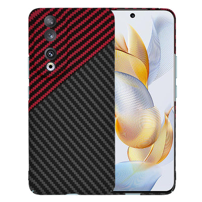Husa pentru Honor 90, Techsuit Carbonite FiberShell, rosu inchis