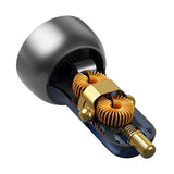 Incarcator auto Baseus (Cckx-C0A), cu Afisaj digital, Type-C PD65W, USB QC4.0, DC 12-24V, transparenta