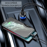Incarcator auto Baseus (Cckx-C0A), cu Afisaj digital, Type-C PD65W, USB QC4.0, DC 12-24V, transparenta
