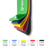 Techsuit (5 pack) Exercice Elastic Resistance Bands (TS-01), pentru Home Training, Yoga, Fitness, Pilates, Multicolor