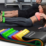 Techsuit (5 pack) Exercice Elastic Resistance Bands (TS-01), pentru Home Training, Yoga, Fitness, Pilates, Multicolor