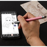 Stylus pen Techsuit (JC03), Aliaj aluminiu, Android, iOS, Microsoft, alb