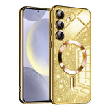 Husa pentru Samsung Galaxy S24, Techsuit Lux Glitter MagSafe, argintiu