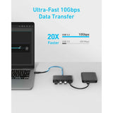Hub USB Anker Docking station (A8340GA1), 4x Type-C, 10Gbps, 100W Max PD-in, negru