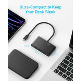 Hub USB Anker Docking station (A8340GA1), 4x Type-C, 10Gbps, 100W Max PD-in, negru