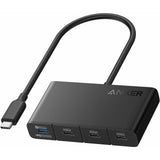 Hub USB Anker Docking station (A8340GA1), 4x Type-C, 10Gbps, 100W Max PD-in, negru