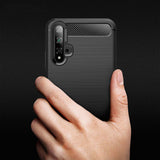 Husa pentru Huawei Nova 5T, Techsuit Carbon Silicone, negru