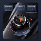 Incarcator auto Techsuit Premium (TE-P31), USB QC3.0 18W, Type-C PD30W, Total 48W, LED Light, negru