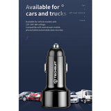 Incarcator auto Techsuit Premium (TE-P31), USB QC3.0 18W, Type-C PD30W, Total 48W, LED Light, negru