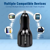 Incarcator auto Techsuit Premium (TE-022), USB-A QC5.0 30W, USB-C PD30W, Total 60W, LED Light, negru