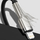 Cablu Baseus de date Cafule Series Metal (Caljk-B01), USB to Lightning 2.4A, 2m, negru;crem