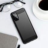 Husa pentru Samsung Galaxy A72 5G, Techsuit Carbon Silicone, negru
