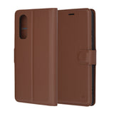 Husa pentru OnePlus Nord CE4 Lite, Techsuit Leather Folio, maro