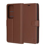 Husa pentru OPPO Reno12, Techsuit Leather Folio, maro