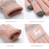 Techsuit Touchscreen Gloves Raindeer (ST0002), Wool, Albastru