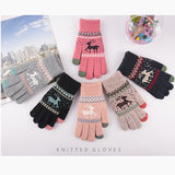 Techsuit Touchscreen Gloves Raindeer (ST0002), Wool, Albastru