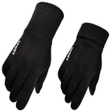 Techsuit Touchscreen Gloves Suede (ST0009), PU Leather, Plush Interior, Albastru