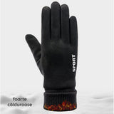 Techsuit Touchscreen Gloves Suede (ST0009), PU Leather, Plush Interior, Albastru