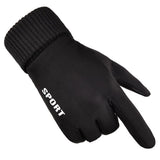 Techsuit Touchscreen Gloves Suede (ST0009), PU Leather, Plush Interior, Albastru