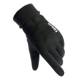 Techsuit Touchscreen Gloves Suede (ST0009), PU Leather, Plush Interior, Albastru