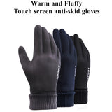 Techsuit Touchscreen Gloves Suede (ST0009), PU Leather, Plush Interior, Albastru