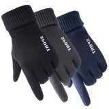 Techsuit Touchscreen Gloves Suede (ST0009), PU Leather, Plush Interior, Albastru