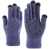 Iwarm Touchscreen Gloves (ST0018), Premium Wool, cu Non-slip Details, Size 23cm, Albastru