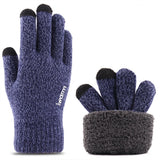 Iwarm Touchscreen Gloves (ST0018), Premium Wool, cu Non-slip Details, Size 23cm, Albastru