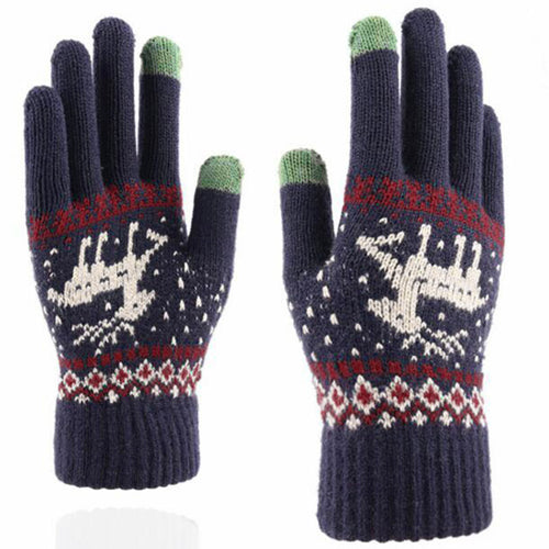 Techsuit Touchscreen Gloves Raindeer (ST0002), Wool, Albastru