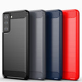 Husa pentru Samsung Galaxy S21 5G, Techsuit Carbon Silicone, negru