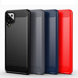 Husa pentru Samsung Galaxy A12, Techsuit Carbon Silicone, negru