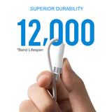 Cablu Lito de date (LD02C), USB to Type-C, Incarcare rapida, 2.4A, Tangle-free, Soft Silicon, 1.2m, alb