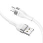Cablu Lito de date (LD02C), USB to Type-C, Incarcare rapida, 2.4A, Tangle-free, Soft Silicon, 1.2m, alb