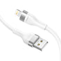 Cablu Lito de date (LD02L), USB to Lightning, Incarcare rapida, 2.4A, Tangle-free, Soft Silicon, 1.2m, alb