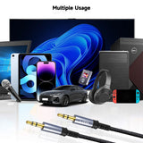 Adaptor, Lito Audio Cable La01d Jack to Jack 3 5mm Hi Fi 24k Gold Plated Contacts Nylon Braided 1m Koff A3d2de, Negru