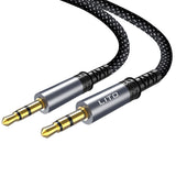 Adaptor, Lito Audio Cable La01d Jack to Jack 3 5mm Hi Fi 24k Gold Plated Contacts Nylon Braided 1m Koff A3d2de, Negru