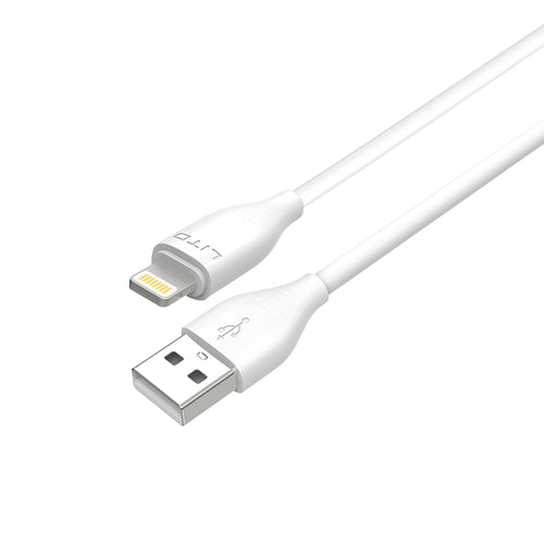 Cablu Lito de date (LD03L), USB to Lightning, Incarcare rapida, 2.4A, 1m, alb
