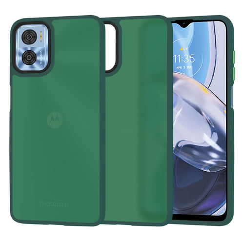 Husa pentru Motorola Moto E22, Techsuit HaloFrost Series, verde inchis
