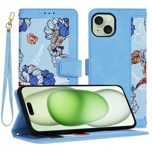 Husa pentru iPhone 15 Plus, Techsuit FlipCraft, bleu