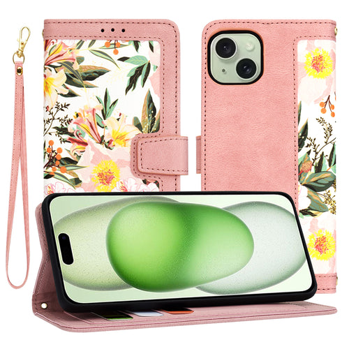 Husa pentru iPhone 15 Plus, Techsuit FlipCraft, roz
