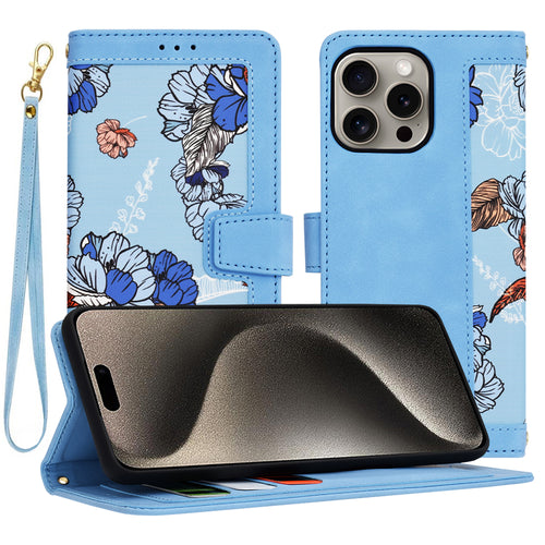 Husa pentru iPhone 15 Pro Max, Techsuit FlipCraft, bleu