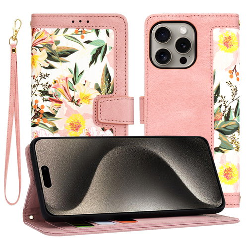 Husa pentru iPhone 15 Pro Max, Techsuit FlipCraft, roz