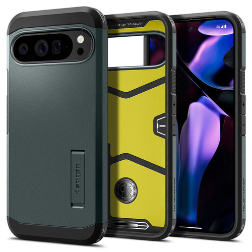 Husa pentru Google Pixel 9 Pro XL, Spigen Tough Armor (ACS07728), verde