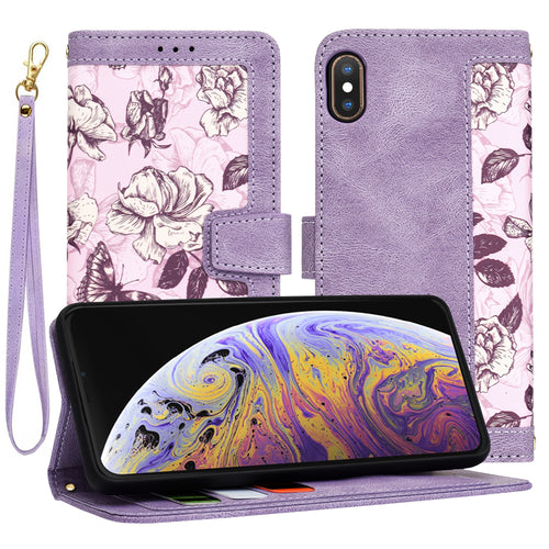 Husa pentru iPhone XS Max, Techsuit FlipCraft, mov