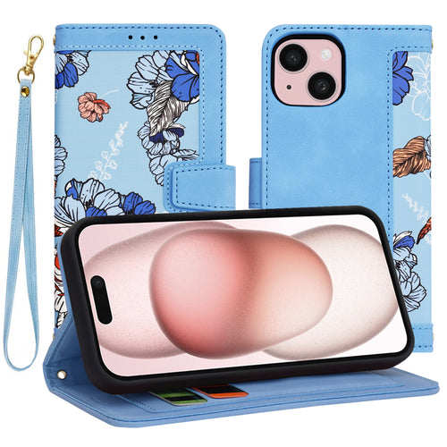 Husa pentru iPhone 15, Techsuit FlipCraft, bleu