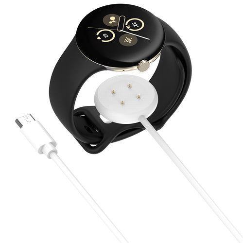 Incarcator wireless Techsuit SmartWatch Wireless Cablu de incarcare (THC5), pentru Google Pixel Watch 3 (41mm, 45mm) / 2 / Fitbit Ace LTE, Type-C, alb