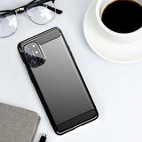 Husa pentru OnePlus 8T, Techsuit Carbon Silicone, negru