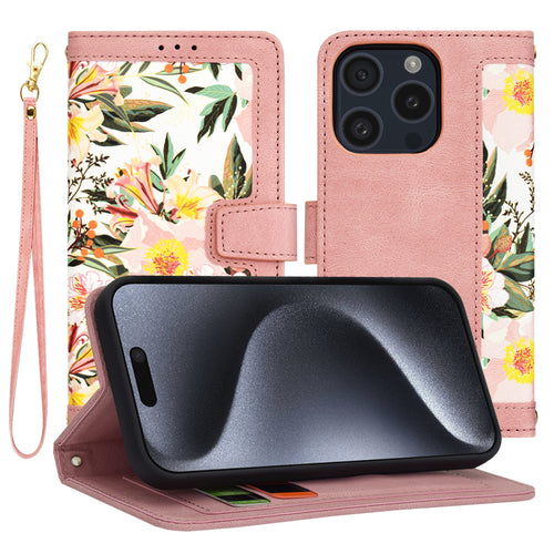 Husa pentru iPhone 15 Pro, Techsuit FlipCraft, roz