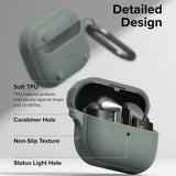 Husa pentru pentru Samsung Galaxy Buds 3 / 3 Pro / 3 FE, Non-Slip Texture, Carabiner, Ringke, verde